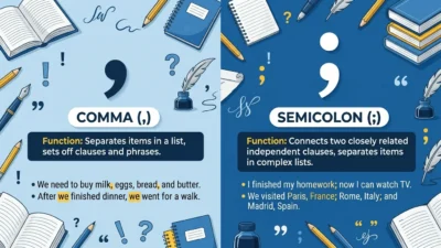 comma vs semicolon