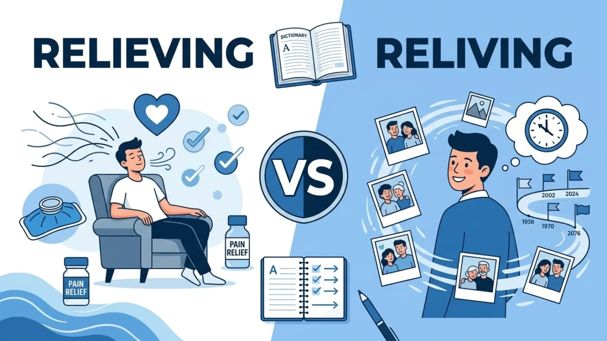 relieving vs reliving