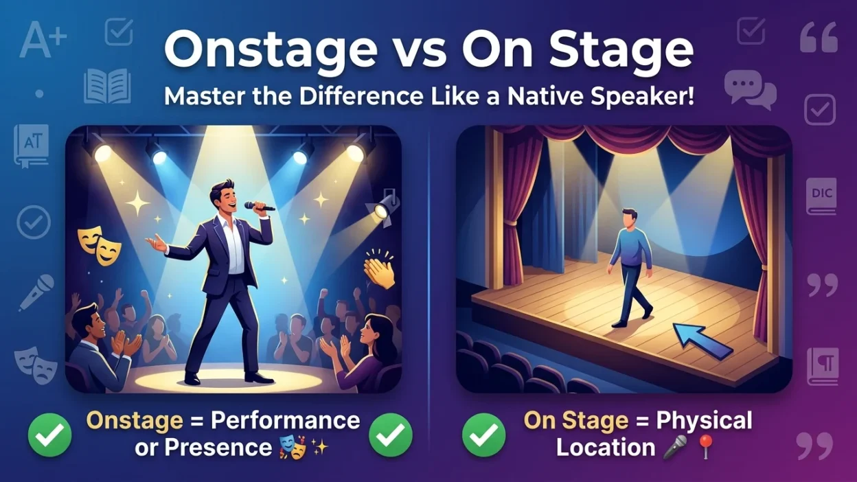 onstage vs on stage