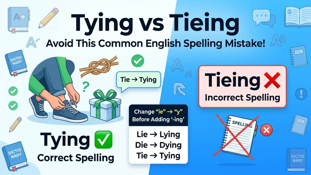 tying vs tieing