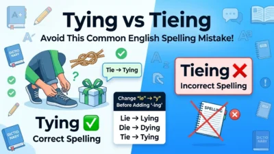tying vs tieing